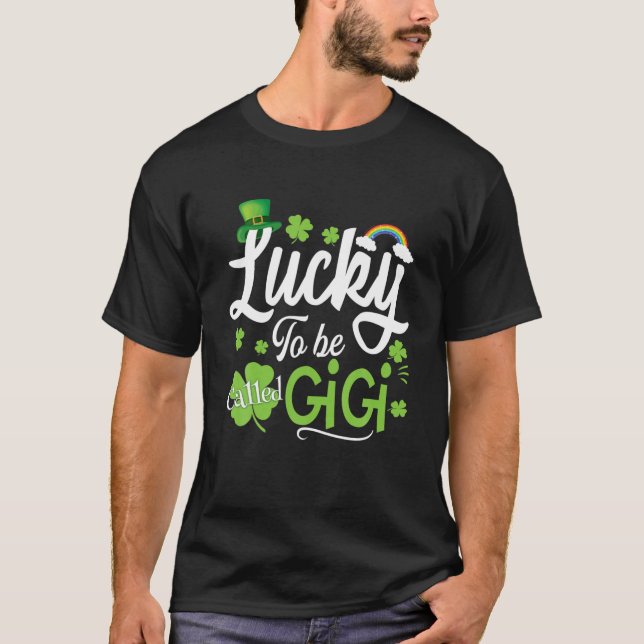 T-shirt Drôle Lucky D'Être Appelé Gigi Shamrock St Patrick (Devant)