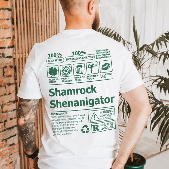 T-shirt Drôle Lucky Irlandais Shamrock Jour de la Saint Pa (Créateur téléchargé)