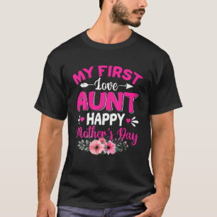 T-shirt Drôle Ma première tante d'amour mignonne Fleur F