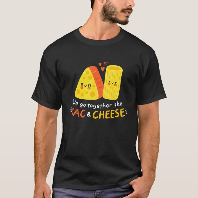 T-shirt Drôle Mac Et Fromage Aimer Nourriture Cute Veggie  (Devant)