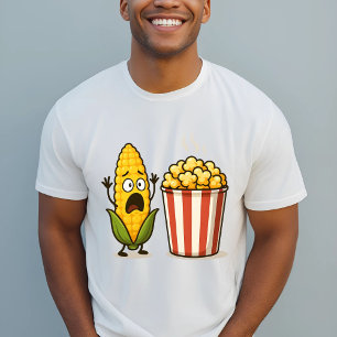 T-shirt Drôle Maïs Popcorn Illustration