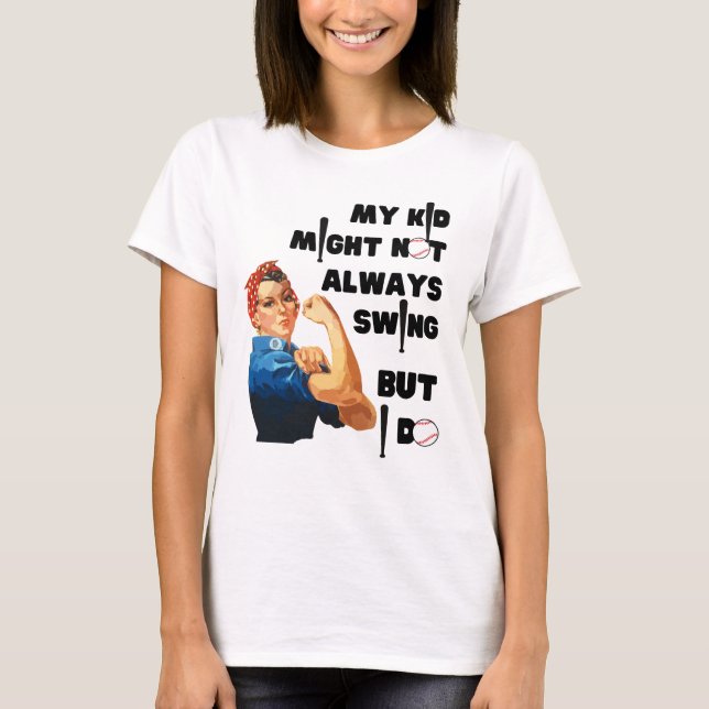 T-shirt Drôle maman de baseball MON ENFANT PEUT-ÊTRE PAS T (Devant)