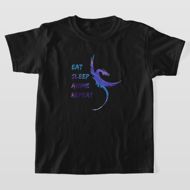 T-shirt Drôle manga Mange Sleep Anime Répéter Dragon Anime (Poser)