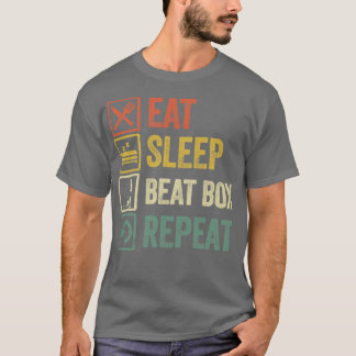 T-shirt Drôle manger boîte de battement de sommeil répéter