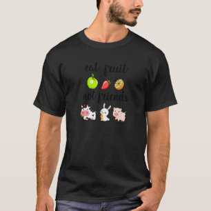 T-shirt Drôle Manger Des Fruits Pas Des Amis Vegan Homme F