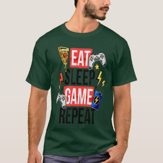 T-shirt Drôle Manger Dormir Jeu Répéter pour les amateurs