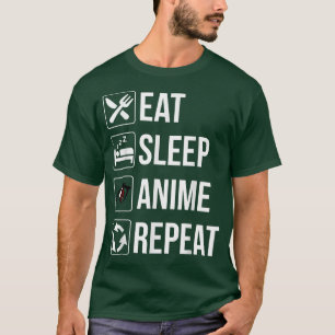 T-shirt Drôle Manger Sleep Anime Répéter T