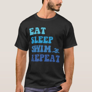 T-shirt Drôle Mangez Sleep Swim Répéter - Idée Cool pour l