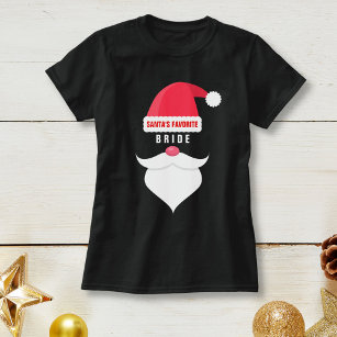 T-shirt Drôle Mariage de Noël Père Noël Favori Mariée