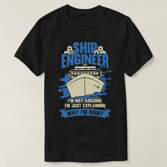 T-shirt Drôle Marine Engineering Navire Ingénieur Cadeau (Design devant)