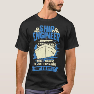 T-shirt Drôle Marine Engineering Navire Ingénieur Cadeau