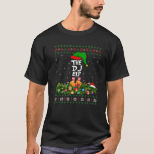 T-shirt Drôle Matching Famille laid Le DJ Elf Noël