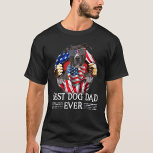 T-shirt Drôle Meilleur Papa de Chien Américain Pit Bull Am