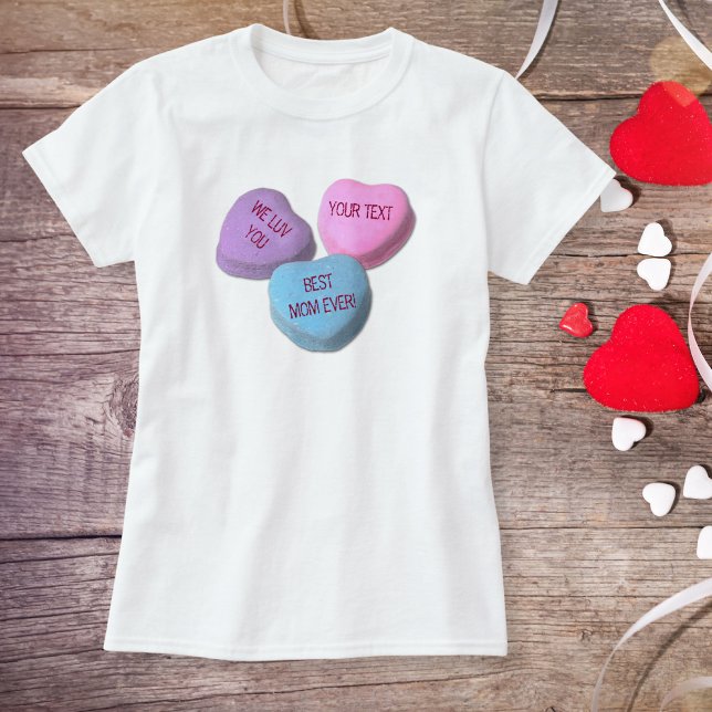 T-shirt Drôle meilleur papa Valentine Candy Heart Texte pe (Créateur téléchargé)