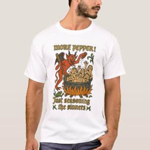 T-shirt Drôle Mème Médiéval Diable Dessin Halloween