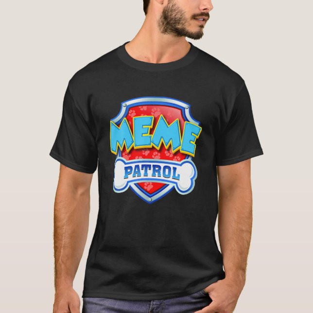 T-shirt Drôle Mème Patrol - Chien Maman, Papa Pour Hommes  (Devant)