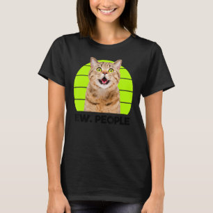 T-shirt Drôle Meow Surpris Chat, Ew. Illustration des gens