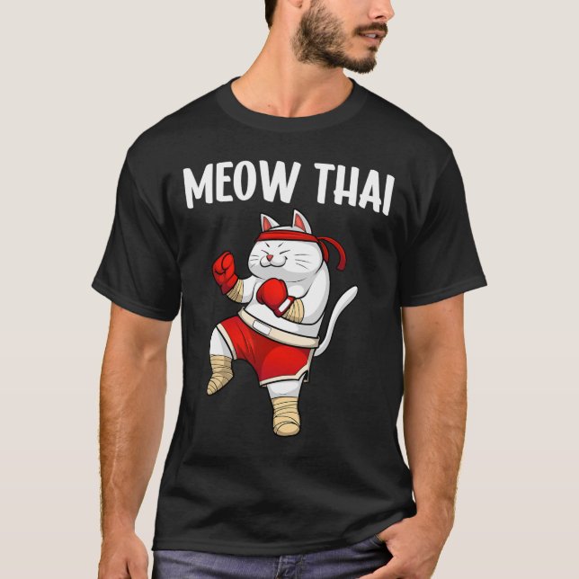T-shirt Drôle Meow Thai Design Pour Hommes Femmes Muay Tha (Devant)