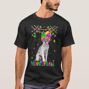 T-shirt Drôle Meowdi Gras Chat Devon Rex Mardi Gras Carnav