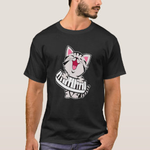 T-shirt Drôle Meowzart Chat Pun musique classique Piano Ke