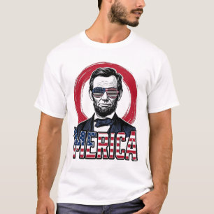 T-shirt Drôle Merica Patriotique Président Vintage Vecteur