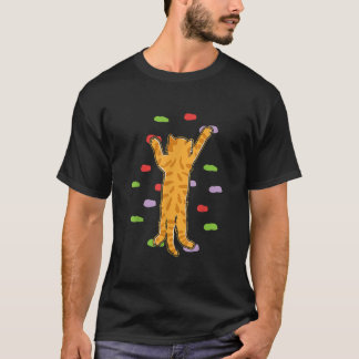 T-shirt Drôle mignon Bouldering Rock Escalade Chat