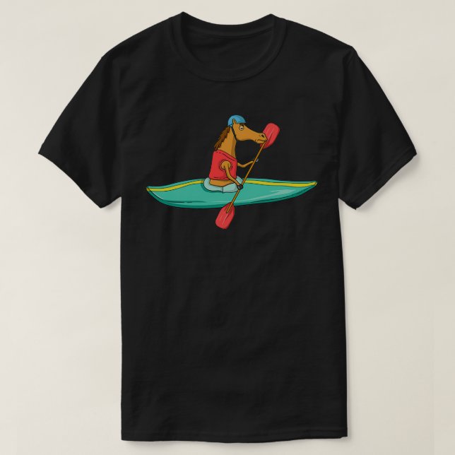 T-shirt Drôle mignon Cheval Hilarié Kayak Cadeaux Hommes F (Design devant)