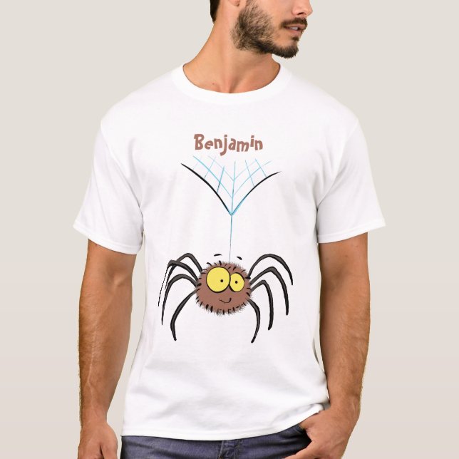 T-shirt Drôle mignon dessin animé d'araignée moelleuse (Devant)