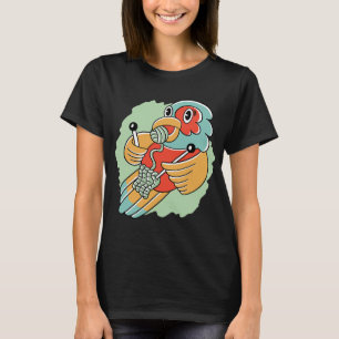 T-shirt Drôle mignon dessin animé perroquet tricot laine t