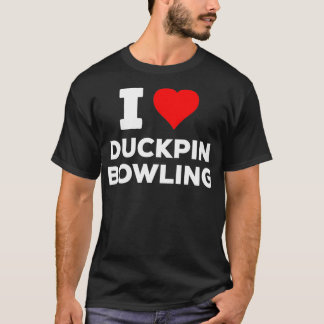 T-shirt Drôle mignon J'Aime Coeur Duckpin Bowling T