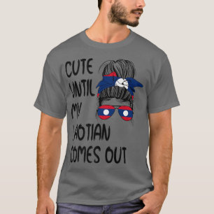 T-shirt Drôle Mignon Jusqu'À Ce Que Mon Laotien Sorte