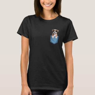 T-shirt Drôle Mignon Pocket Pit Bull Chien Amoureux Pittie
