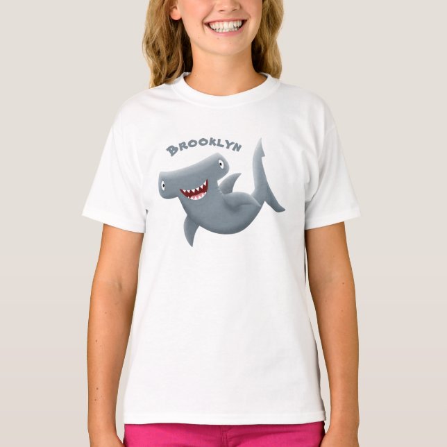 T-shirt Drôle mignon requin marteau dessin animé (Devant)