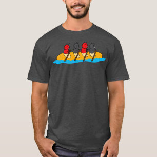T-shirt Drôle Mignonne Fourmis Marcher Un Long Pain Kayak