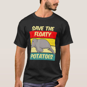T-shirt Drôle Mignonne Manate Rétro Sauvez Les Pommes De T