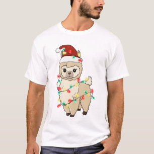 T-shirt Drôle Mignonne Noël Llama