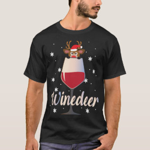 T-shirt Drôle Mignonne Vignoble Reindeer Vin Boire Christm