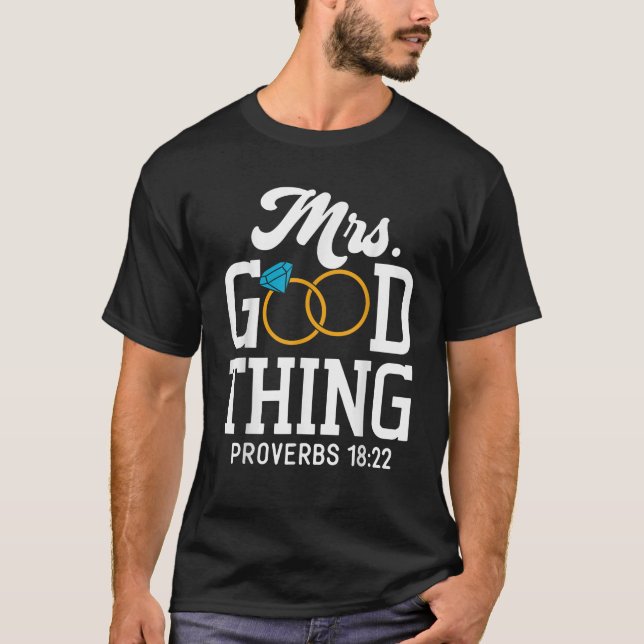 T-shirt Drôle Mme Good Thing Christian Unisex Adultes Blac (Devant)