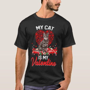 T-shirt Drôle Mon Chat Est Mon Valentin Chat Chat Amoureux