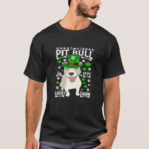 T-shirt Drôle Mon Pitbull Est Mon Porte-Bonheur St Patrick