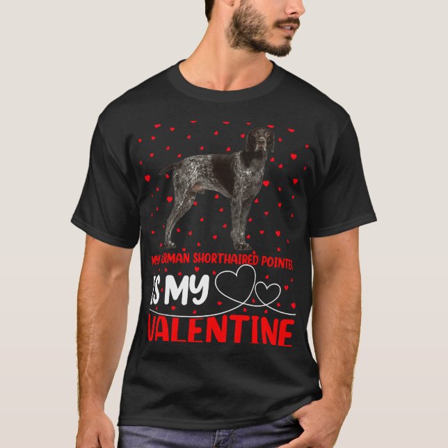 T-shirt Drôle Mon Pointeur Allemand Raccourci Est Mon Vale (Devant)