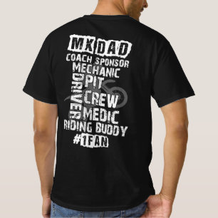T-shirt Drôle Motocross MX Papa #1 Fan Dirt Vélo Coach