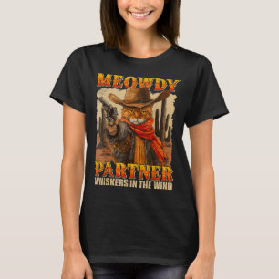 T-shirt Drôle Mowdy Partenaire Whiskers Dans Le Wind Cat C
