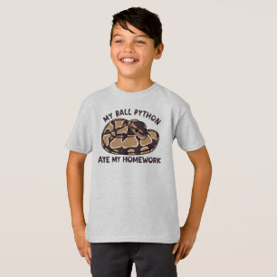 T-shirt Drôle My Ball Python Ate My Home Work Pet Snake