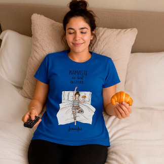 T-shirt drôle « Namaste au lit » humour de sport p