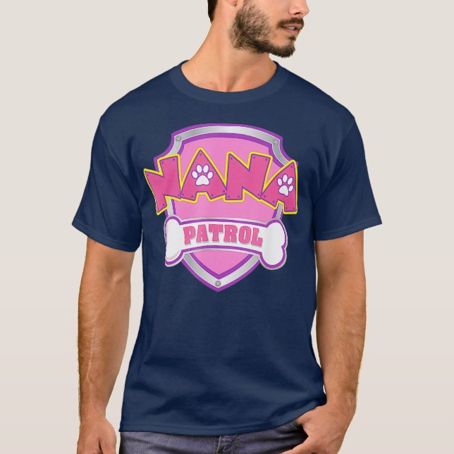 T-shirt Drôle Nana Patrol Chien Maman Papa Pour Hommes Fem (Devant)