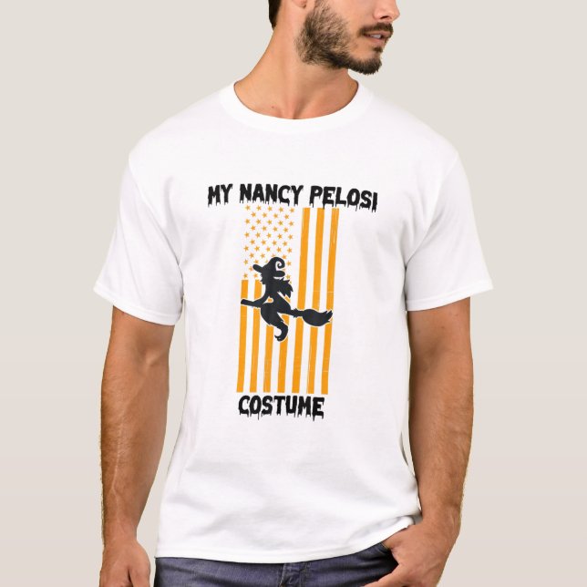 T-shirt Drôle Nancy Pelosi Costume de Sorcière Volante Dra (Devant)