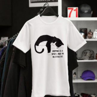 T-shirt Drôle Napping est un chat Sport