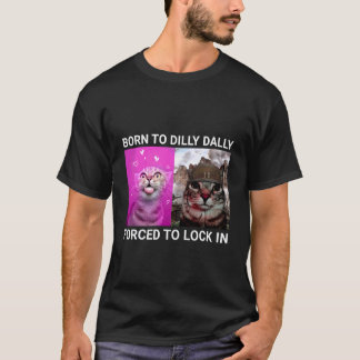 T-shirt Drôle Né pour Lambiner Obligé de s'Enfermer dans C
