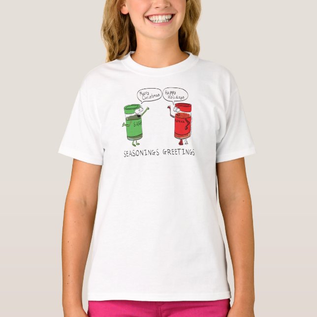 T-shirt Drôle Noël Cartoon Cuisines épices (Devant)